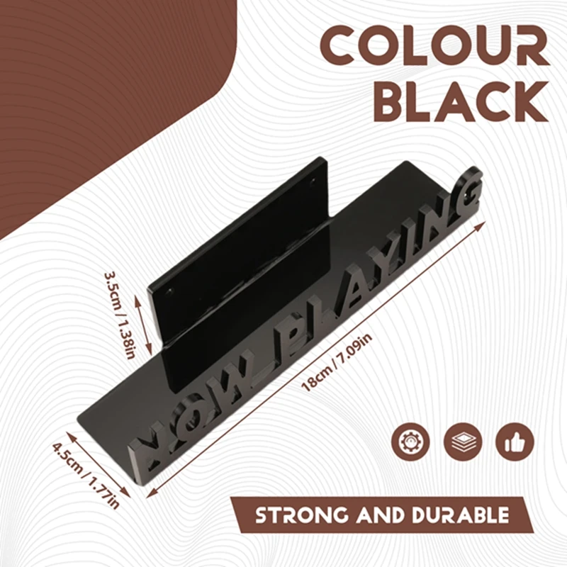 Wall Mount CD Record Display Stand Now Playing Acrylic Vinyl Record Shelf for Home Decoration Black-A25R