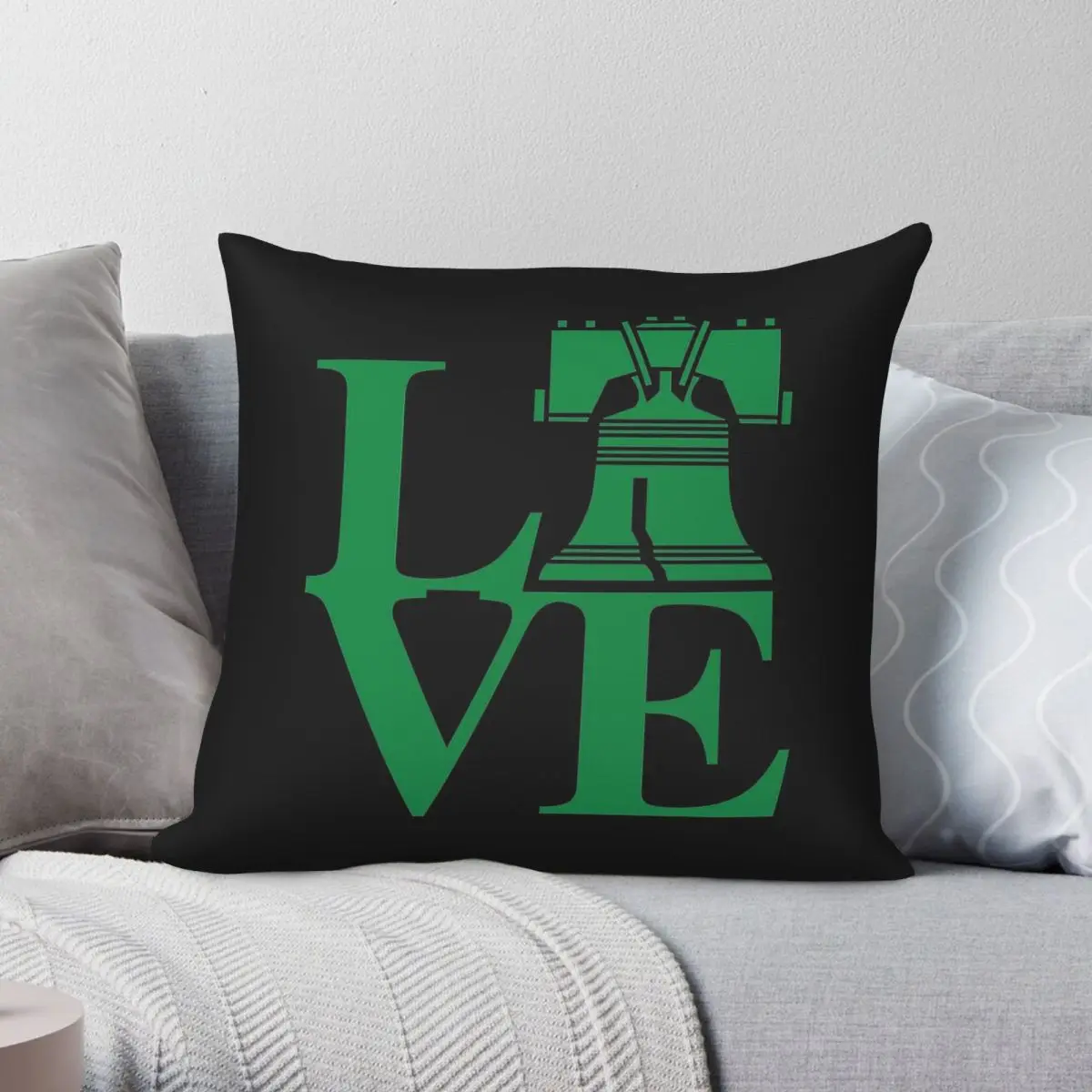 Love Philadelphia Liberty Bell Square Pillowcase Polyester Linen Velvet Creative Zip Decorative Pillow Case Room Cushion Case