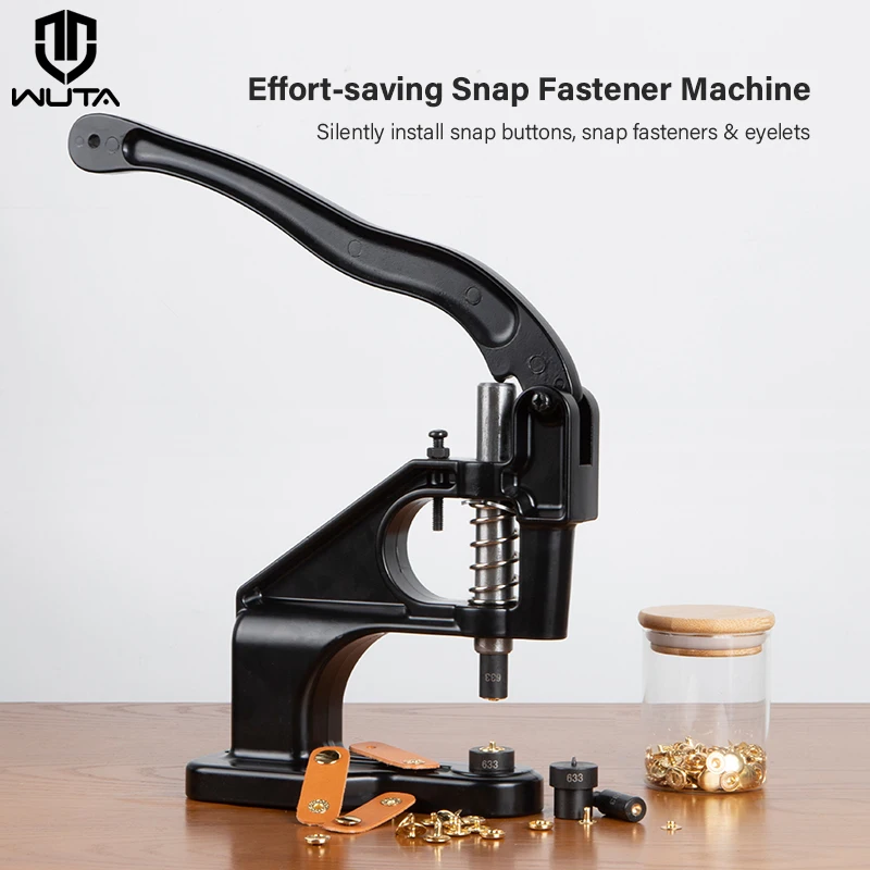 

WUTA Hand Press Button Installation Machine Manual Press Grommet Eyelet Installer Tools Snap Fastener Metal Mold Mute Craft Tool