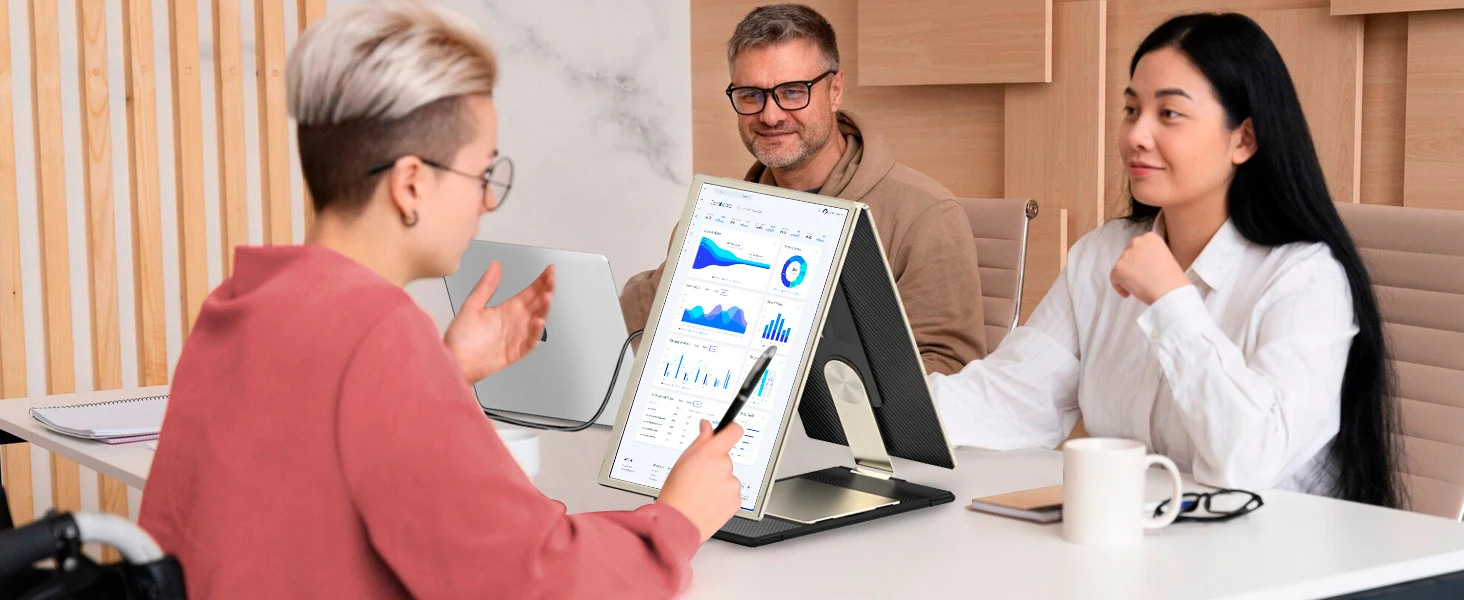 15.6-inch 1080P FHD three screen folding portable triple game extender monitor plug and play, suitable for 13 inch -17.3 inch