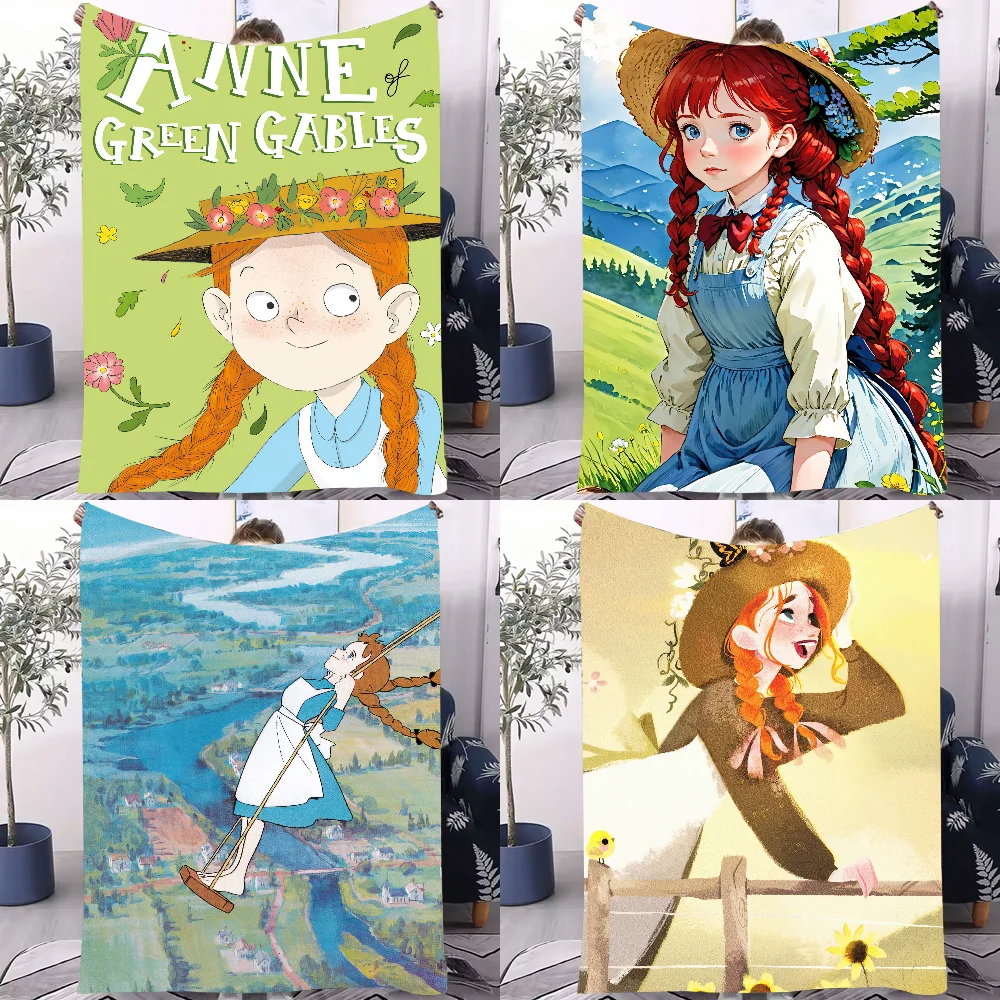 تصميم بطانية لطيف من الرسوم المتحركة آن أوف جرين جابلز خفيف الوزن للنوم والقيلولة وغرفة المعيشة والمكتب والأريكة وجميع المواسم