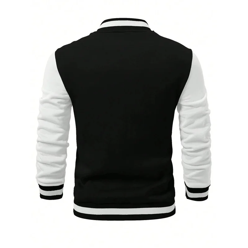 Men's Color Blocking Letter Printed Baseball Jacket men jacket  streetwear  coats  baseball jacket  baseball jacket