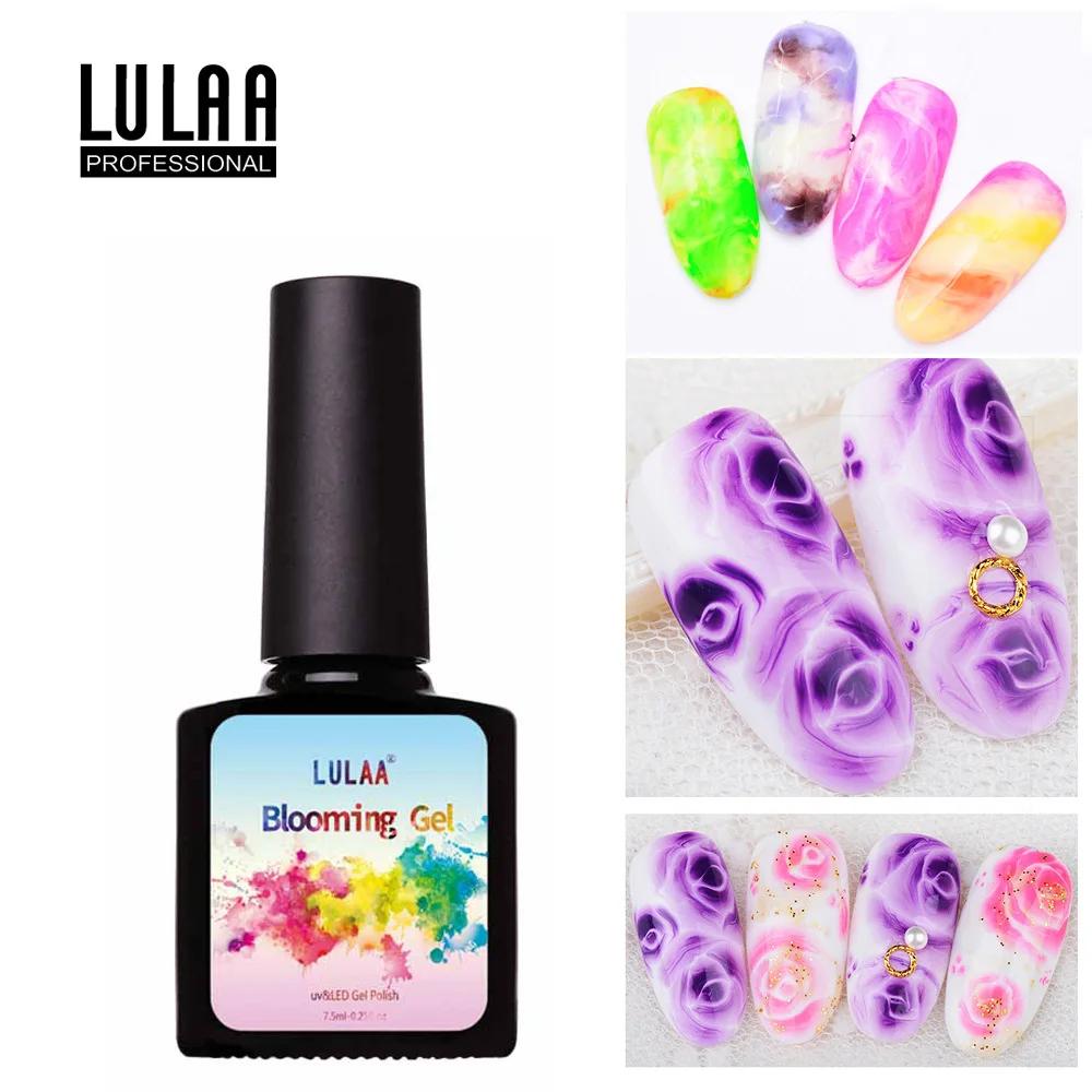 LULAA บานเจล7.5Ml สีน้ำ Nail Art Design Soak Off UV LED ทั้งหมดสำหรับเล็บเจล SN08