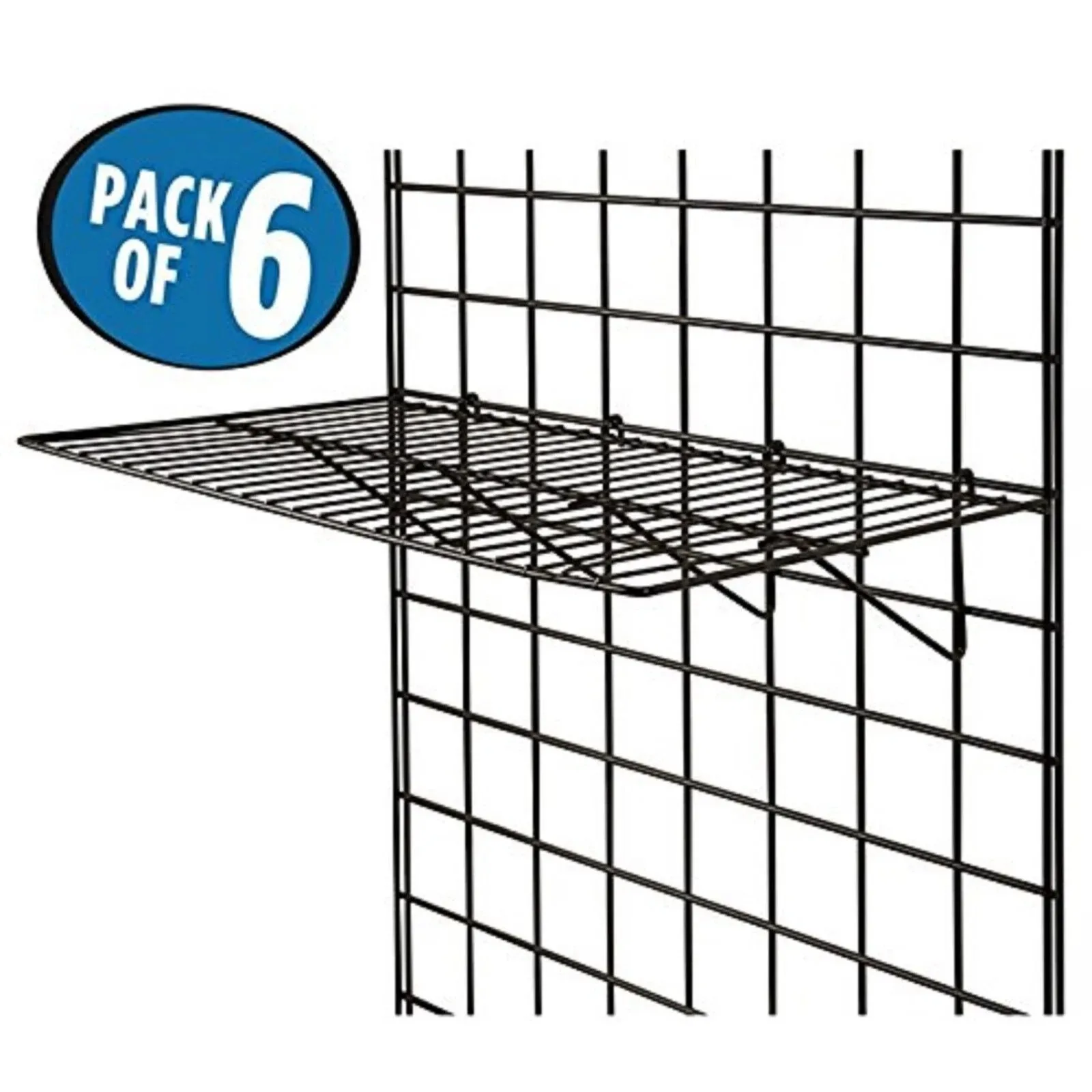 Black Grid Panel Display Shelf Box of 6 United States