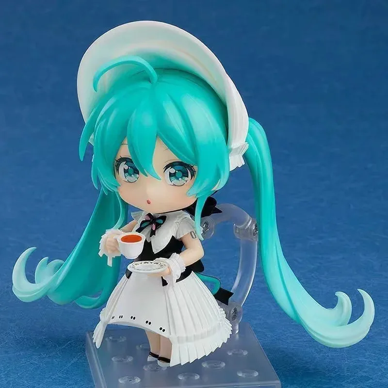 10cm anime hatsune miku sinfonia empregada traje mobilidade conjunta figura de ação modo pvc brinquedo boneca mesa decoração coleção presentes encaixotados