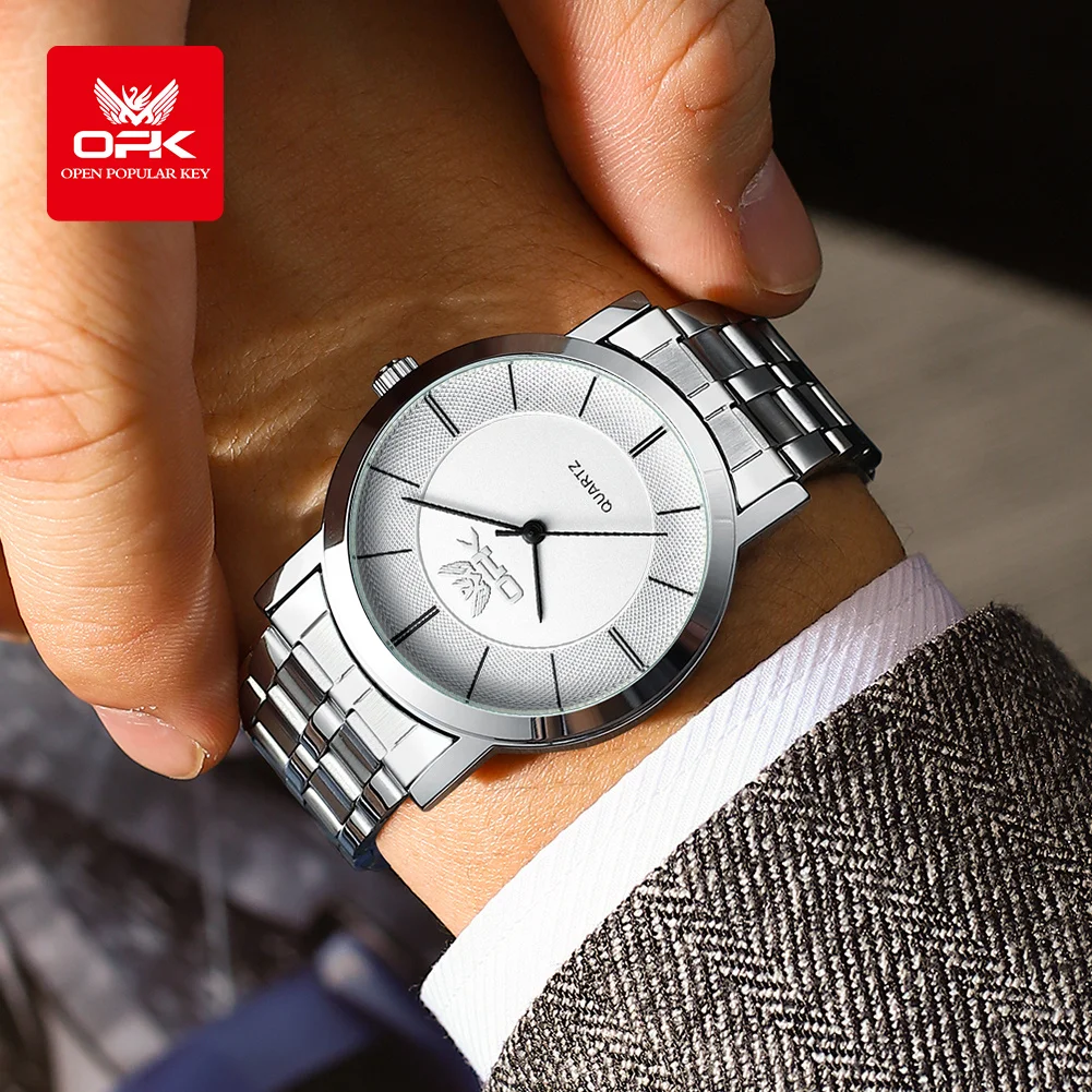 OPK 6019 Classic Simple Business Man Watch Stainless Steel Waterproof Quartz Men's Dress Wristwatch High Quality