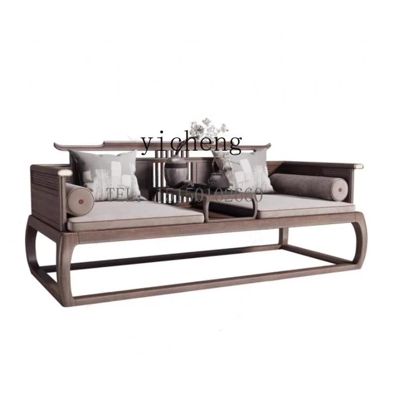 

new Chinese solid wood Arhat bed villa living room Zen furniture Chinese antique sofa couch