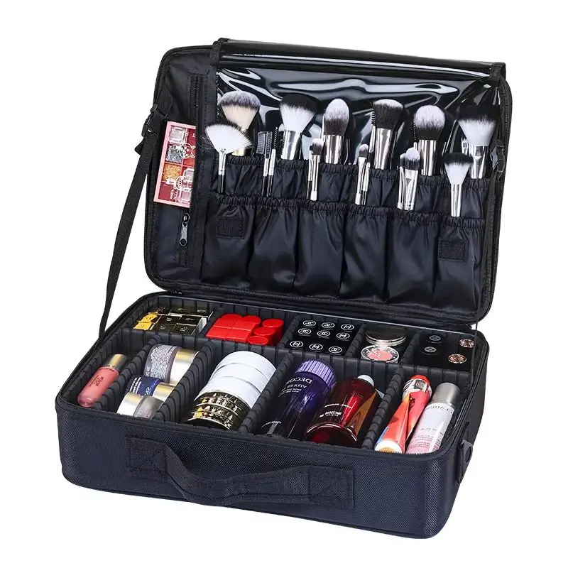 Large Capacity Luxury Women's Cosmetic Bag Makeup Bag Double Layer Cosmetics Organizer Travel Essentials Women's Cosmetic Bags