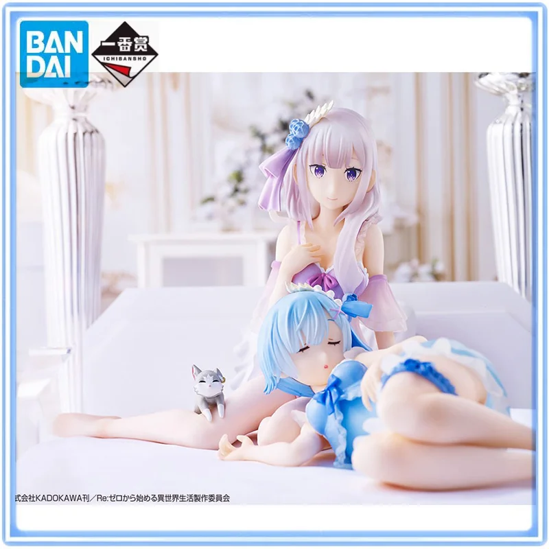 

Оригинальные фигурки BANDAI Ichiban Kuji Re:Life in A Different World From Zero Emilia Rem Echidna, модель, украшение для рабочего стола