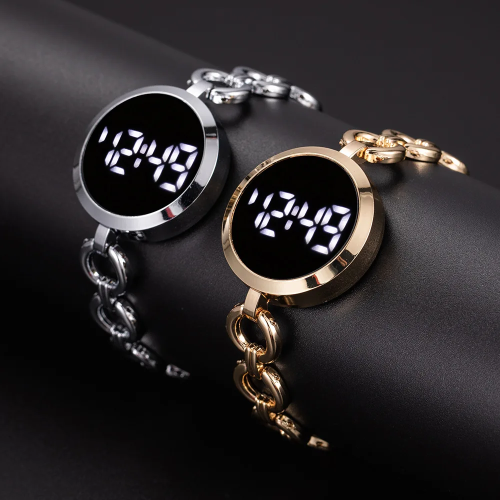 Luxury Digital Watch for Women Fashion Bracelet Ladies Wristwatch Touch Screen LED Digital Electronic Watch Clock for Girls