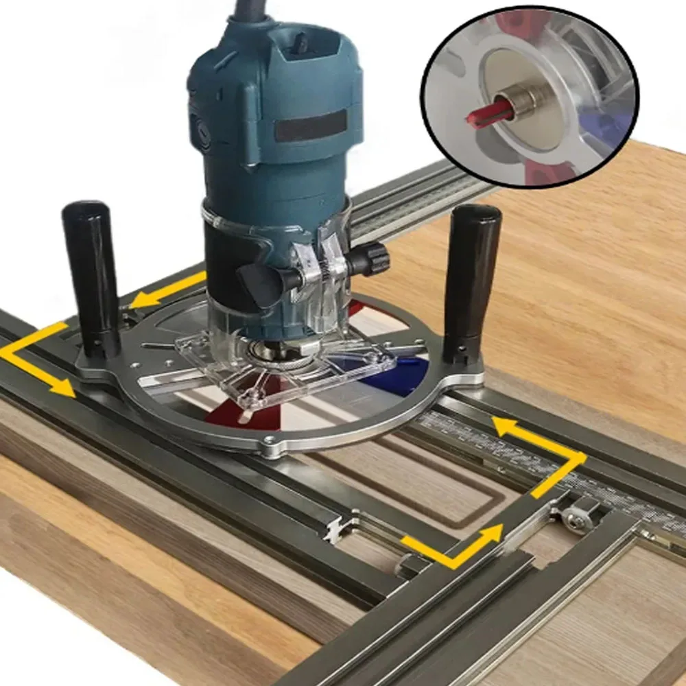 

Routing Jig Frame Trimming Machine Milling Groove Engraving Guide Rail Adjustable Auxiliary Guide Rail Bracket Woodworking Tool