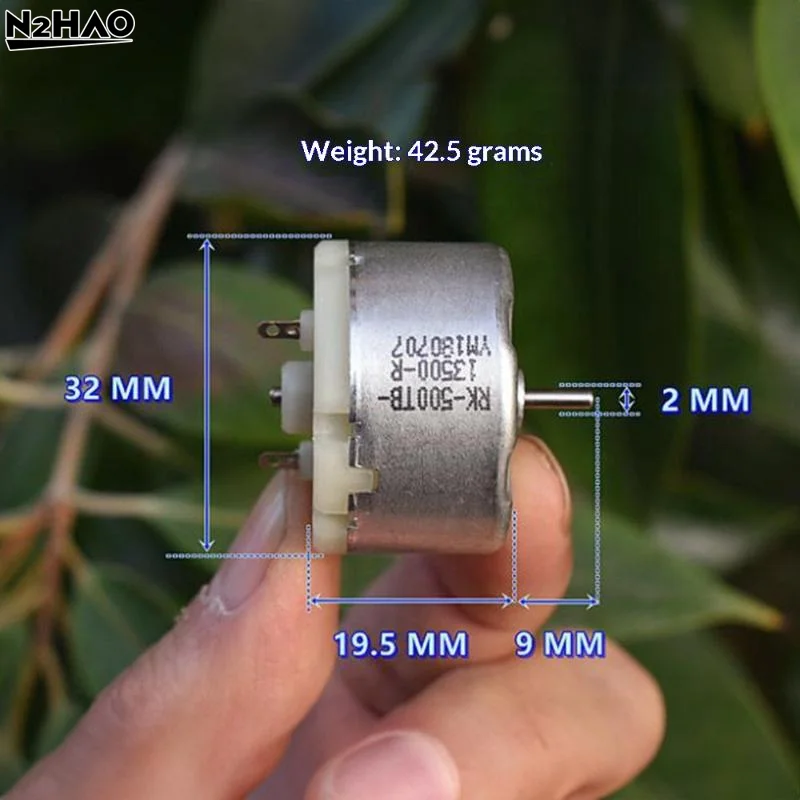 1PCS RK-500TB-13500 Mini 32mm Diameter Round Spindle Motor DC 12V 5600RPM Carbon Brush Motor For Humidifier Alarm Watch Winder