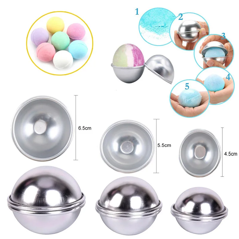 6Pcs DIY Homemade Bath Spa Soaps Mould Sphere Round Ball Molds Tool Handmade Crafts Supplies Soap Molds for Soap Making