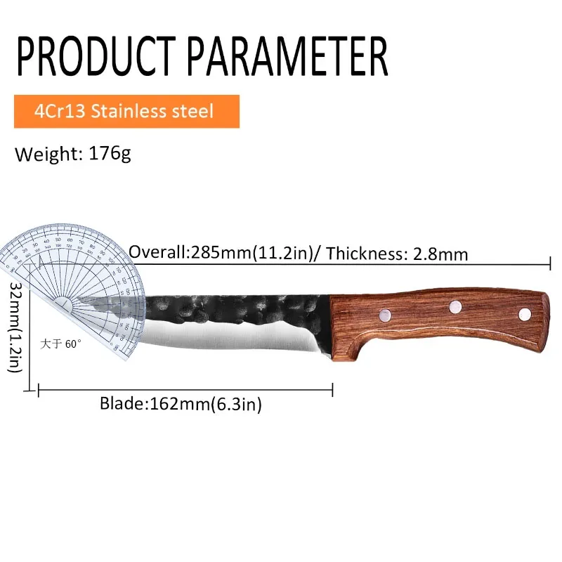 Coltello per disossare forgiato da 6.5 pollici mannaia per carne coltello per disossare il macellaio coltello per sfilettare il pesce affettare gli