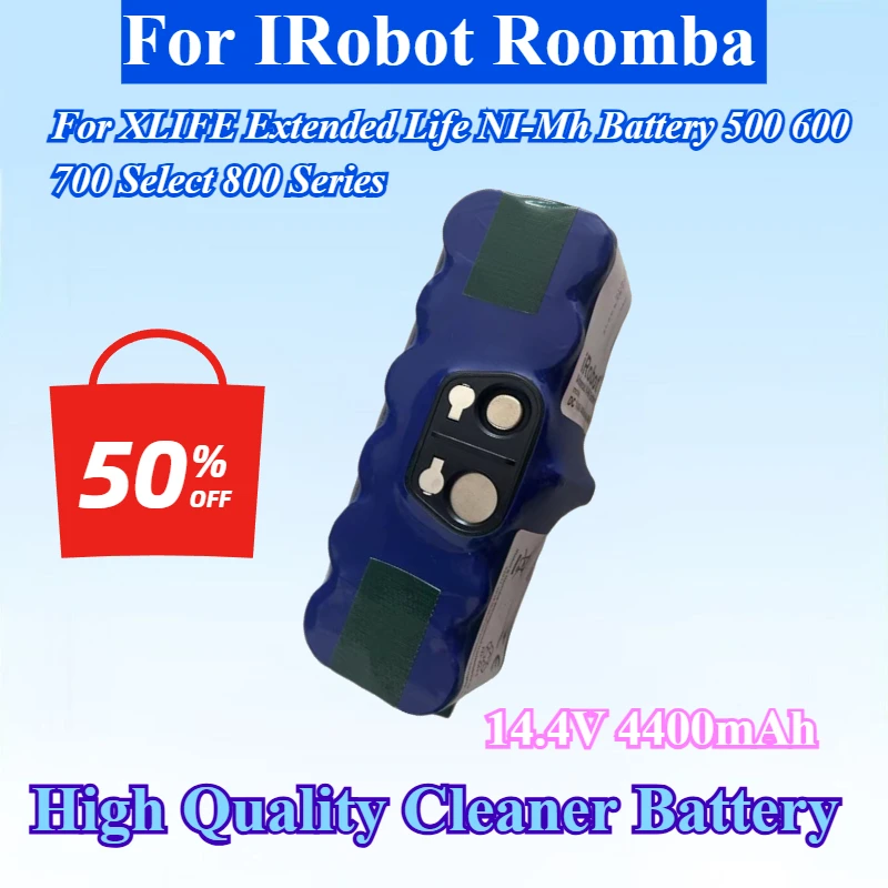 Newest 14.4V 4400mAh Battery for IRobot Roomba for XLIFE Extended Life NI-Mh Battery 500 600 700 Select 800 Series High Quality