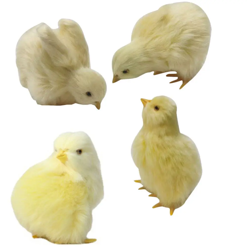 

4Pcs Simulated Chick Decoration Set Modern Chic Home Decor for Living Room Dorm Desk Window Shelf Cabinet Gift Artistic Accent