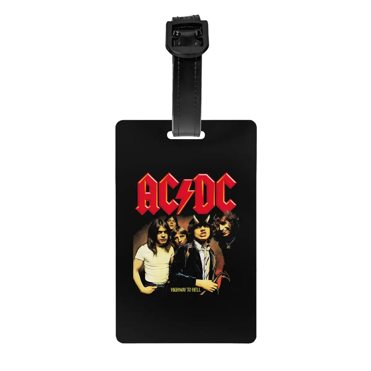 Étiquettes de bagage vintage Rock AC DC, pour valises, groupe de musique RapMetal, couverture de confidentialité, carte d'identité nominative