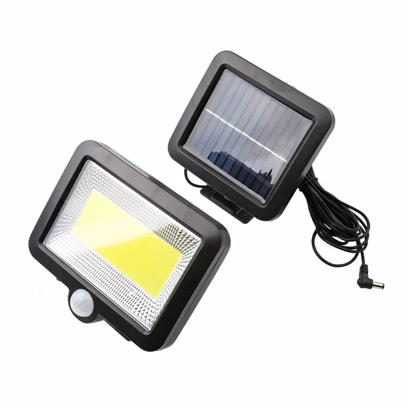 Solar Split Wall Sconce com Sensor, Luzes do pátio ao ar livre, Garage Lights, 56LED, 100COB