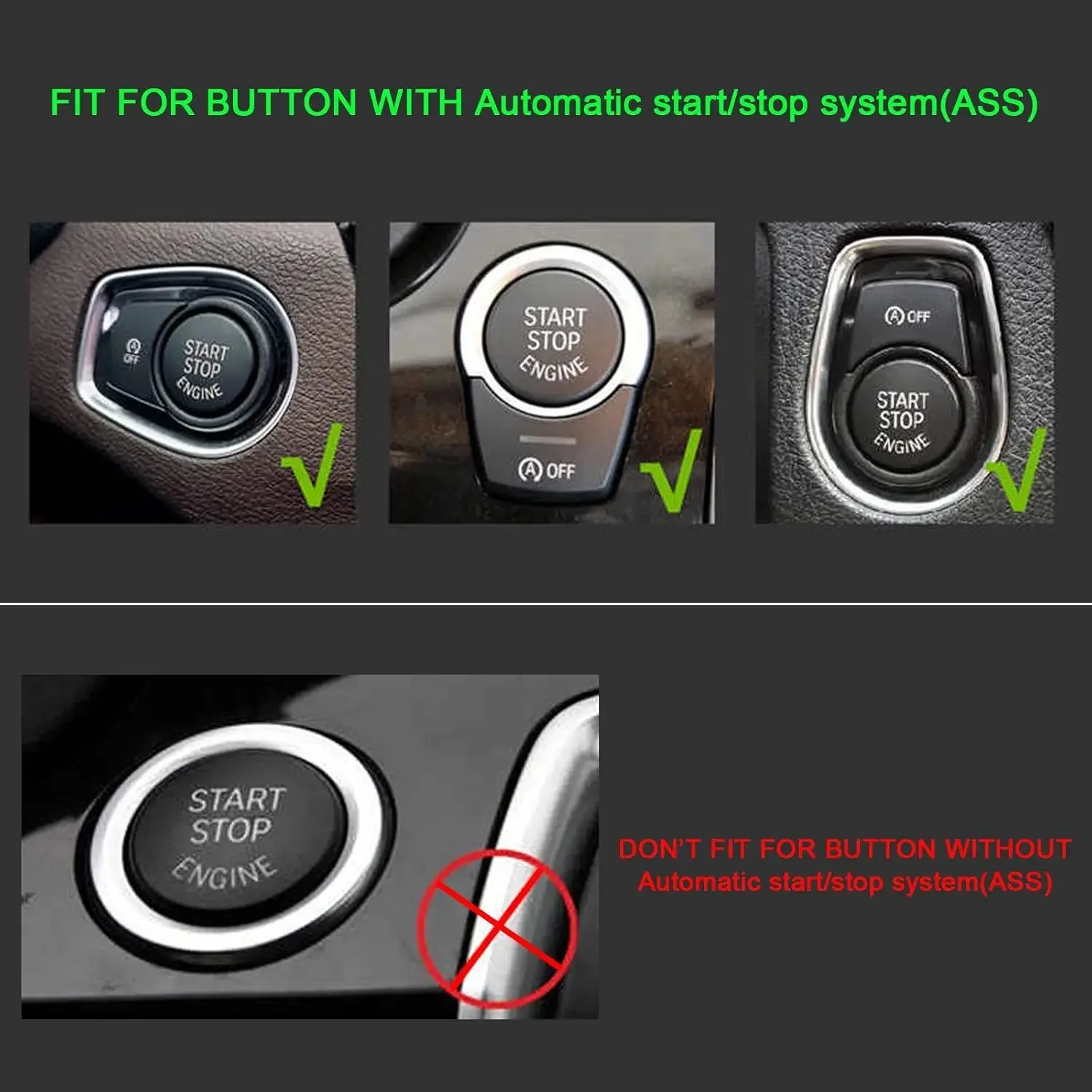 كريستال نمط المحرك بدء إيقاف التبديل زر الإشعال صالح F الهيكل F30 F10 F20 F22 F32 F15 F48