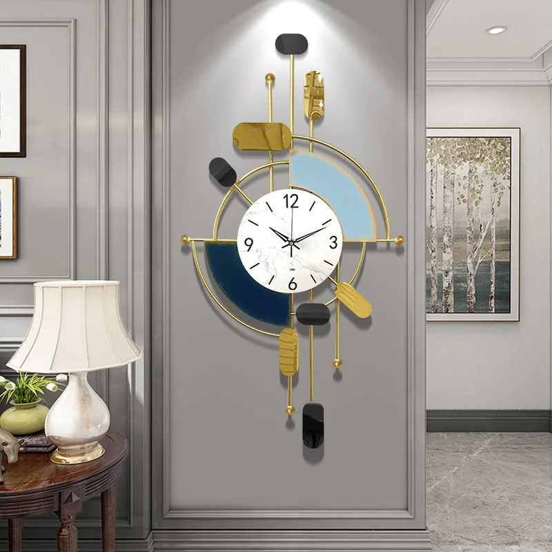 

Nordic Light Luxury Art Clock Wall Clock Living Room Home Creative Atmosphere Wall Watch Simple Bedroom Clock Wall Hanging