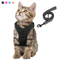 Ceinture de traction anti-évasion réglable pour petit chat, chaton SFP, léger, respirant, doux, câblage en verre pour animal de compagnie, marche