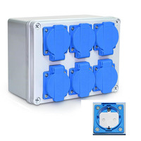 Household Outdoor Waterproof 220-250V 16A Distributor Socket Box Wall Mounted Home Electric Car Charging Sockets Box