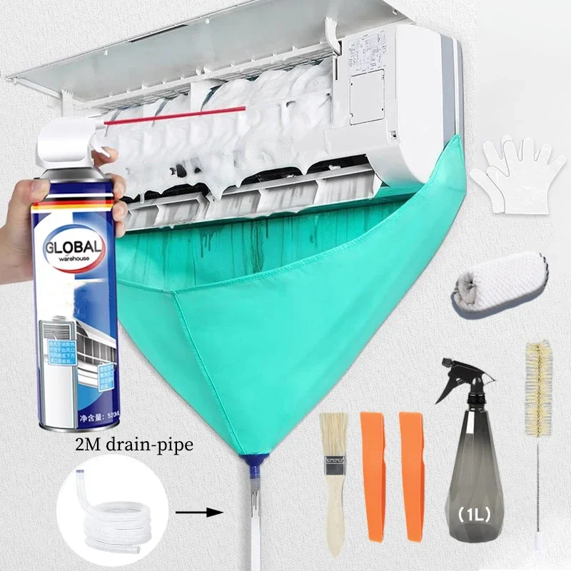 Air Conditioner Cleaning Bag Kit Includes Dust Cover with Bag and Universal Cleaning Tool for Wall Mounted Air Conditioners