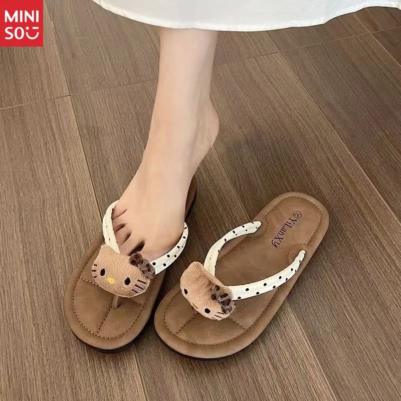 Miniso 2025 Women's Flip Flops, Soft Sole Sandals for Beach & Casual Wear