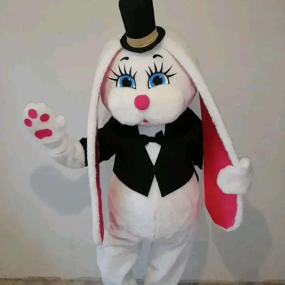 

Easter Bunny Rabbit Mascot Costume Set Adult Halloween Fancy Dress Women Men Deluxe Costume Christmas Party