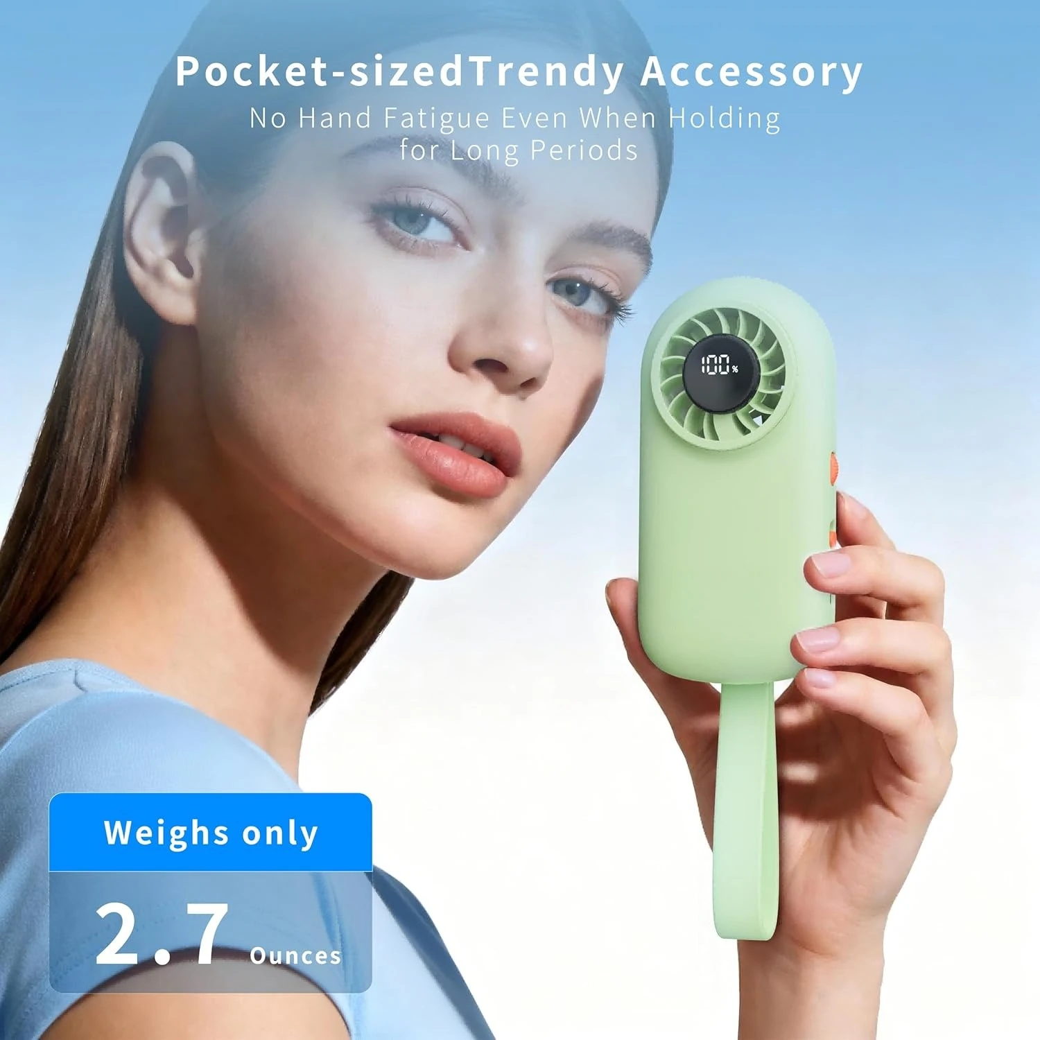 Handheld Mini Fan, Portable Personal Fan With Adjustable Speed, USB-C Rechargeable, Ultra Slim Lightweight Small Fan