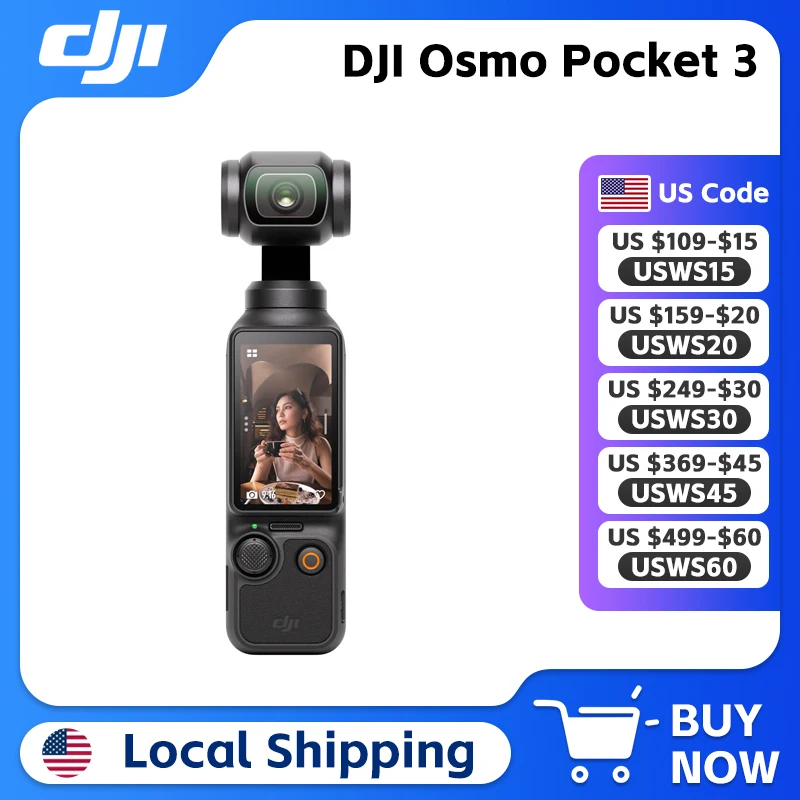DJI Osmo Pocket 3 Vlogging Camera 1-Inch CMOS &4K/120fps 3-Axis Gimbal Mechanical Stabilization Original Brand in Stock