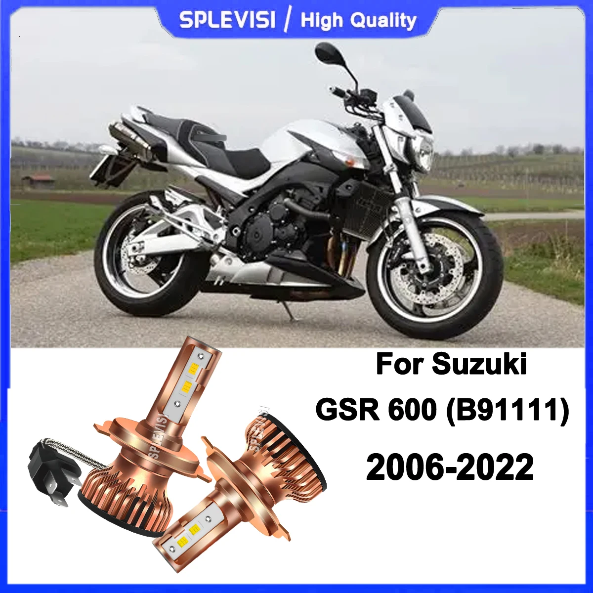 

12v H4 HS1 led headlights -Comes Without Hot Spots or Dark Areas For Suzuki GSR 600 (B91111) 2006 2007 2008 2009 2010 2011-2022