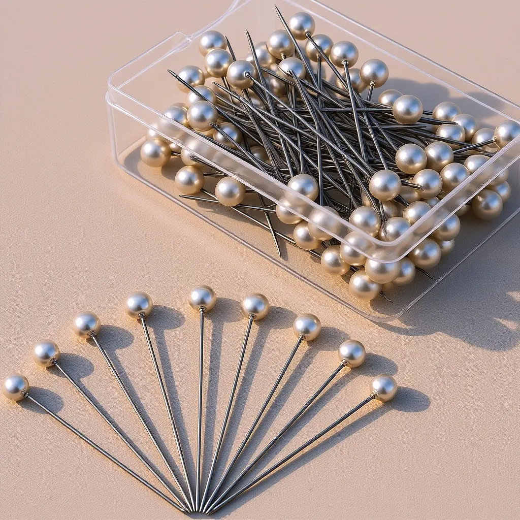 

100 шт. булавок с жемчужной головкой, очень большие, прямые, для шитья и рукоделия, долговечные, термостойкие, цветные, не выцветающие