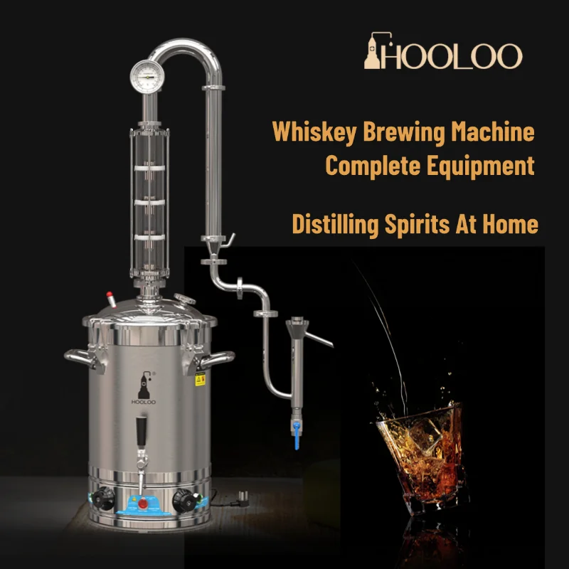 HOOLOO CT30s  Electric Heating Distiller Home Appliance Crystal Column Alcohol Distiller Moonshine Apparatus Whiskey Rum Still