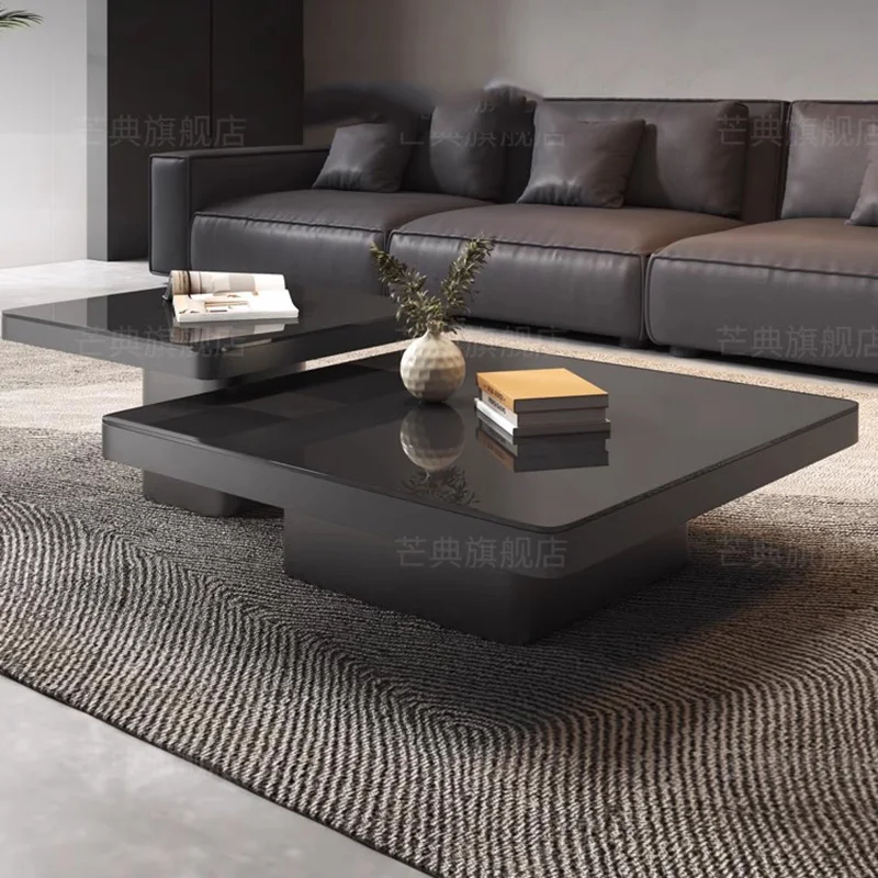 Japanese Black Coffee Table Industrial Luxury Minimalist Coffee Table Square Aesthetic Articulos Para El Hogar Furniture