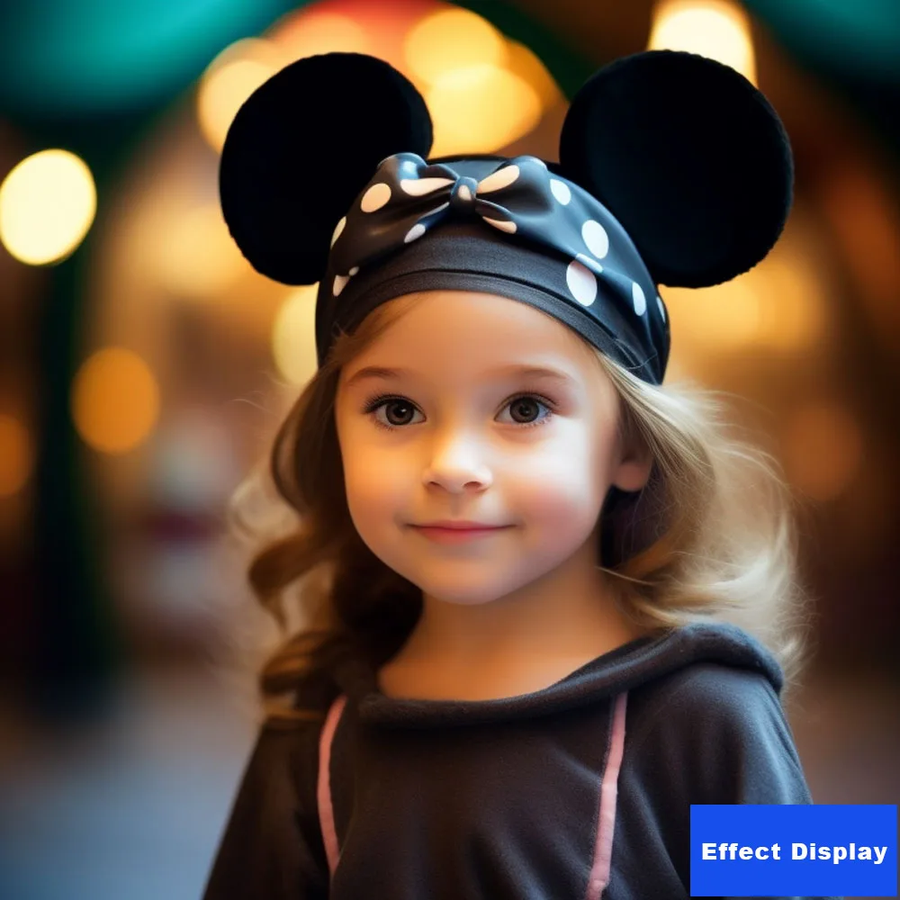 CHuangQi 1pcs 2pcs Mickey Ears Headband, Solid Black Bigger Ears for Boy & Girl Birthday Party, Party Favors