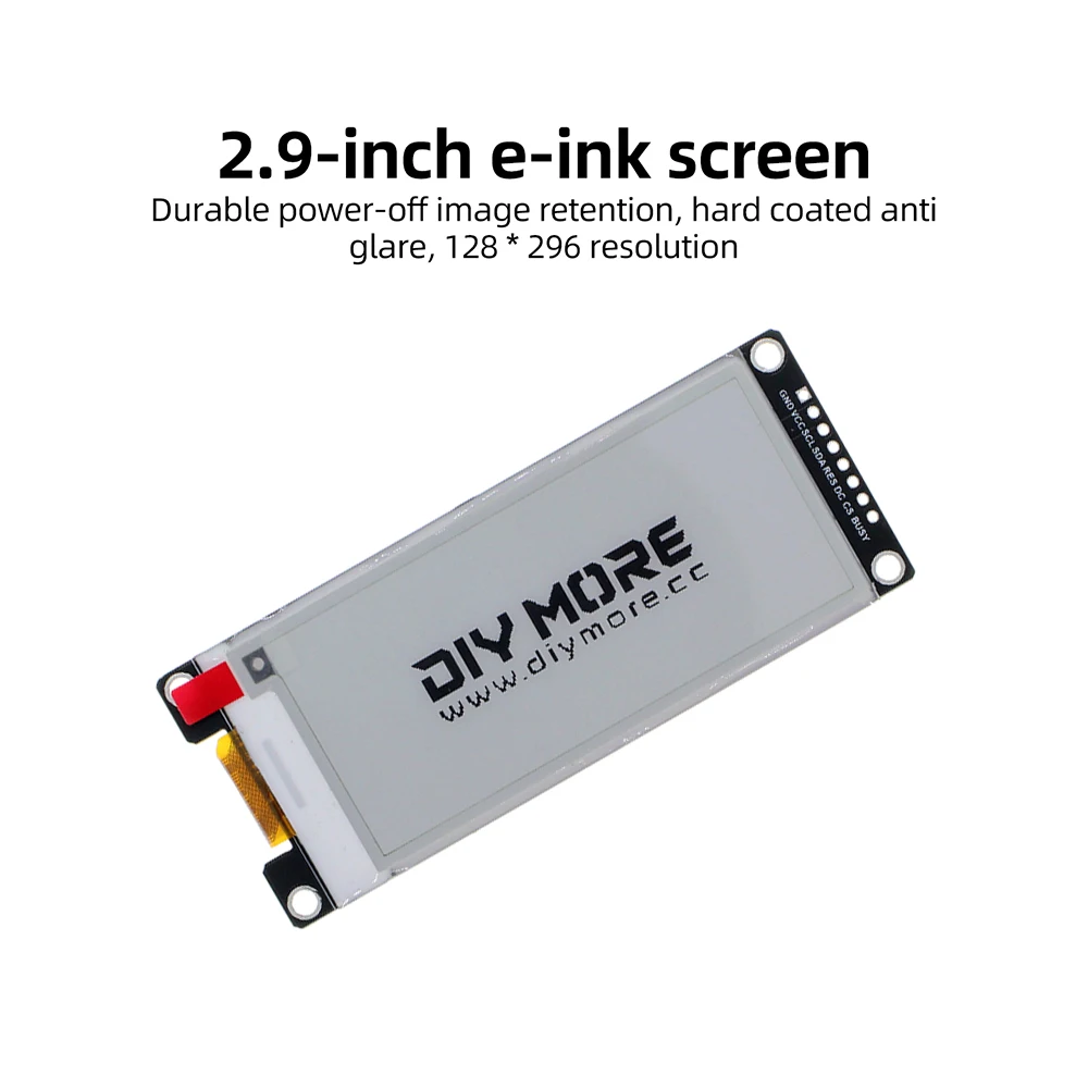 2,9 Zoll E-Paper-Displaymodul 296x128 SPI SSD1680Z E-Ink-Bildschirm Ultra-Niedriger Stromverbrauch DC 2,2–3,7V Farb-E-Ink-Display für DIY IoT – Detail 10