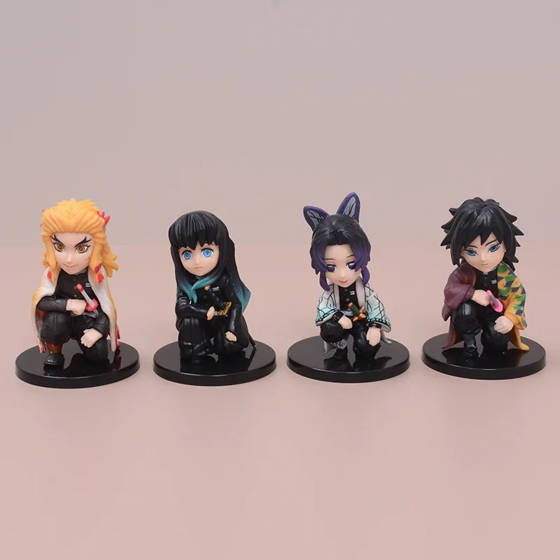 

4Pcs Q-Version Anime Character Demon Slayer Agatsuma Zenitsu Car Desktop Ornament Home Crafts Gift Small Figurines & Miniatures
