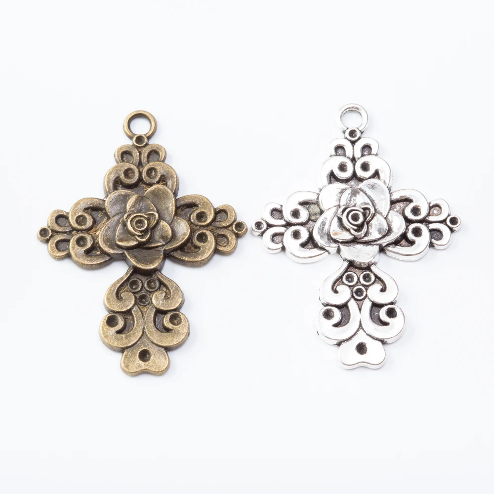 9pieces (cross) vintage zinc alloy charm metal pendant DIY jewelry discovery making accessories 1825