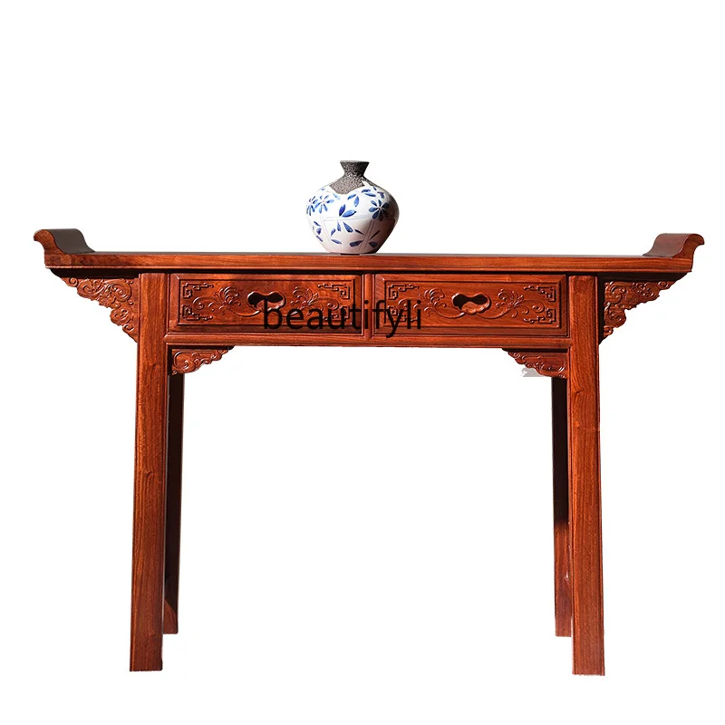 Rosewood Head Case Rosewood a Long Narrow Table Solid Wood Porch Altar in Chinese Antique Style