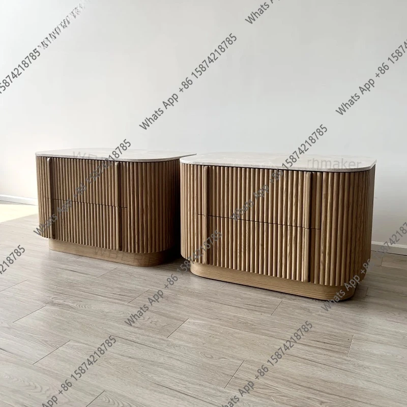 C WBERT RH American Mulholland Emperador, Mesita de Noche de Madera Maciza, Gabinete Cerrado para Dormitorio, Elegante Mesa Auxiliar para Villa, Muebles Rh