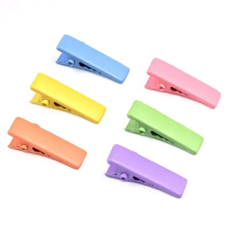 100Pcs/Lot DIY Handmade Children Hair Accessories Macaroon Color Hairpin Mini Square Pet Headdress Paint BB Clips Girls Headwear