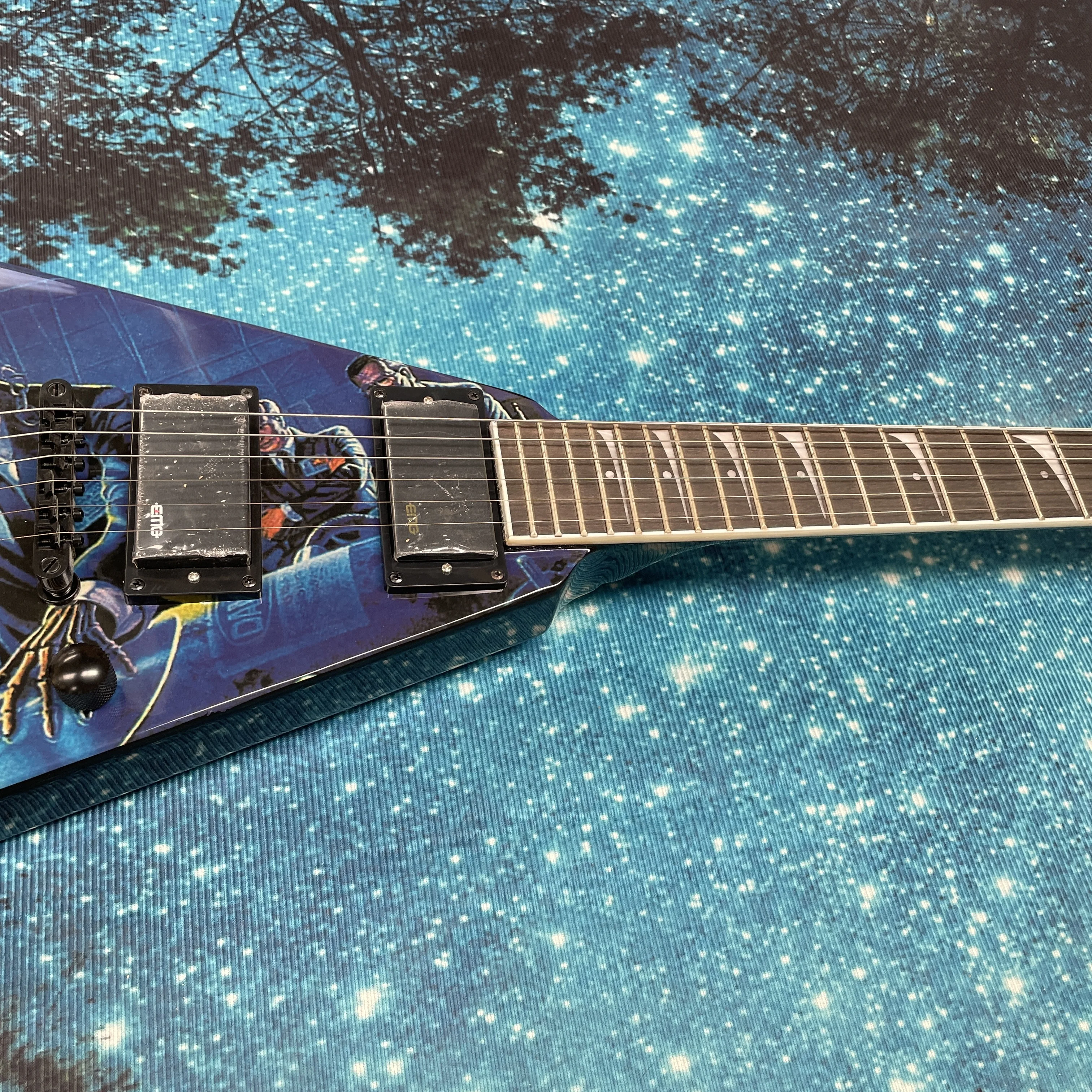 6-String Electric Guitar, Double Pickup Rosewood Fingerboard Guitars, Beginner Electric for Heavy Metal Guitarra view 5