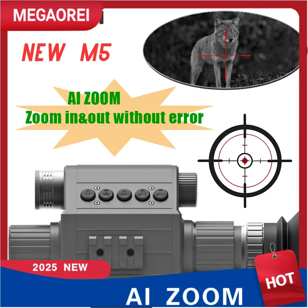 

ŚĆ Megaorei M5 Digital Day and Night Vision Hunting Rifle Scope HD1080P Monokular z kamerą myśliwską z obiektywem 50 mm i IR 940 nm