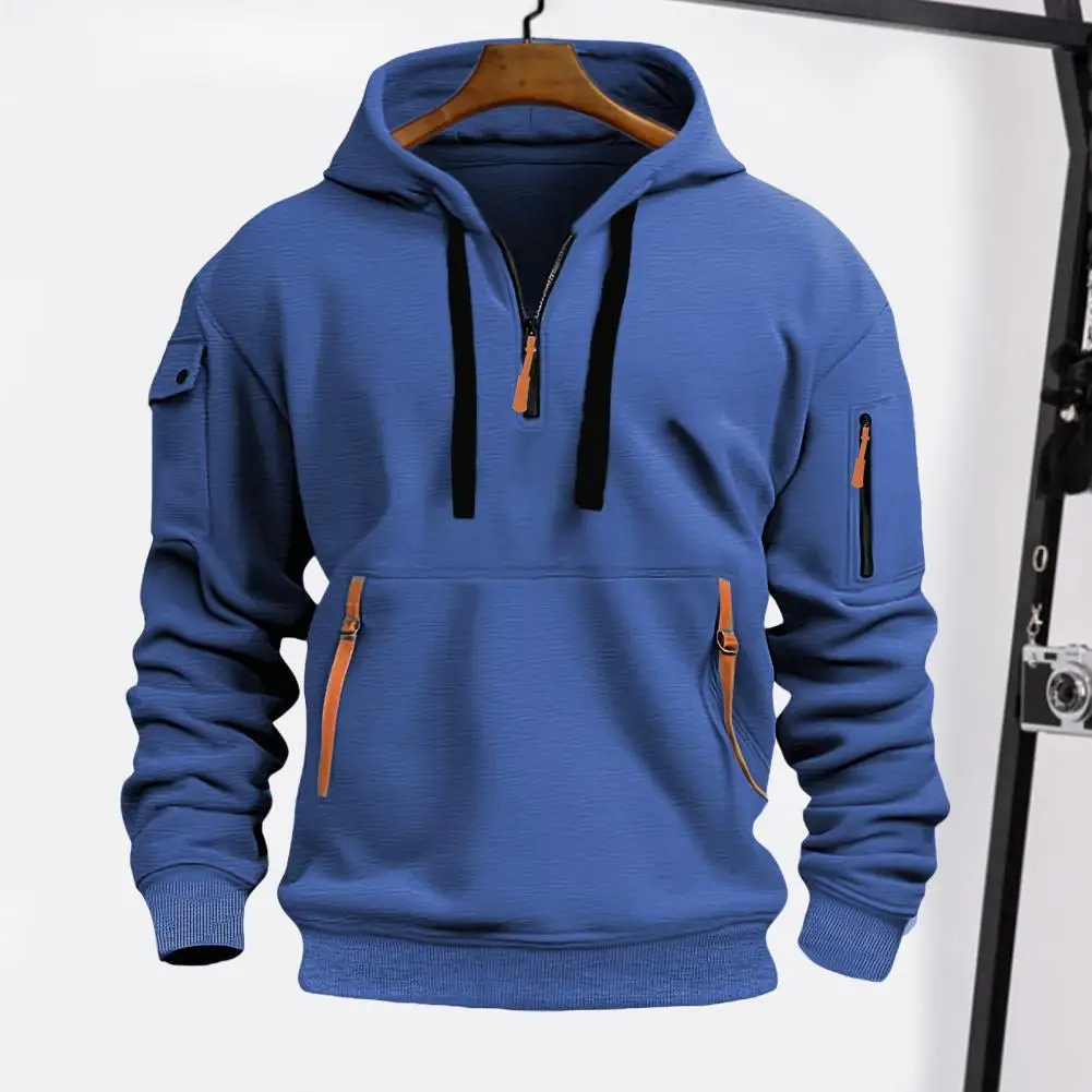 

Мужская осенняя толстовка с капюшоном, стильная мужская лоскутная толстовка с застежкой-молнией и шнурком для осени и зимы, модный топ с капюшоном для улицы