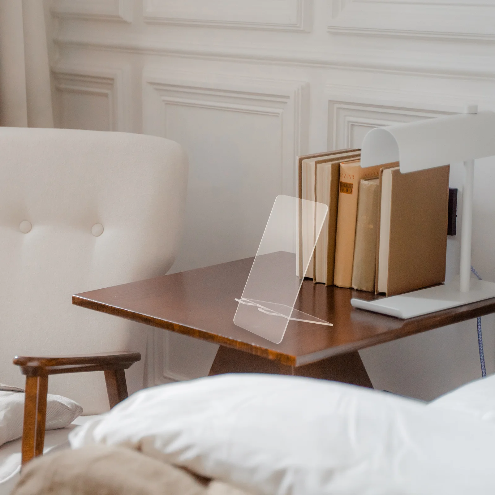 4 قطعة لوحة ملاحظة أكريليك شفافة لوح كتابة حامل هاتف المنزل مكتب مقهى متجر حامل هاتف لوحات رسائل سطح المكتب #4