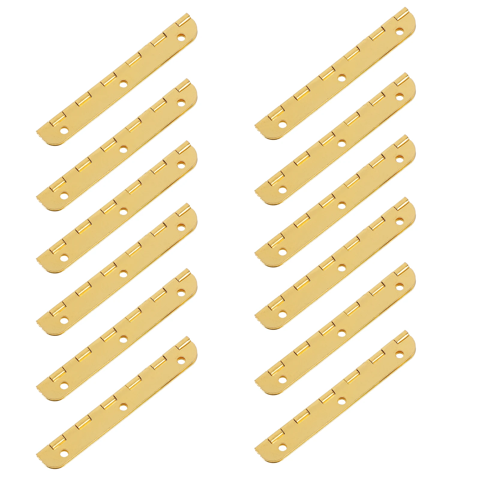 

24 Pcs Rounded Hinge Folding Hinges Metal for Boxes Jewelry Continuous Piano Small Iron