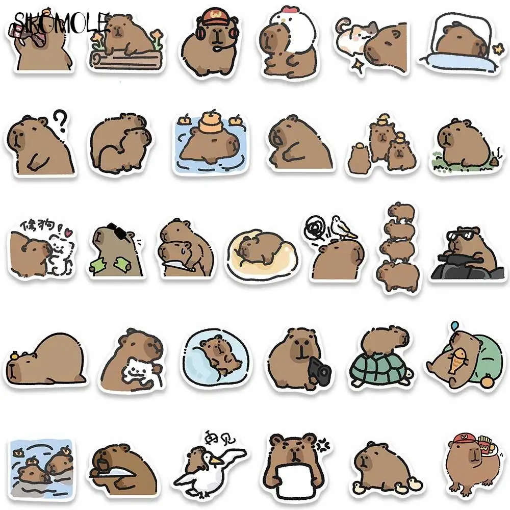 10/30/50PCS Cartoon Cute Little Capybara Graffiti Stickers Animals Kawaii DIY Travel Luggage Fridge Laptop Sticker Kids Decals