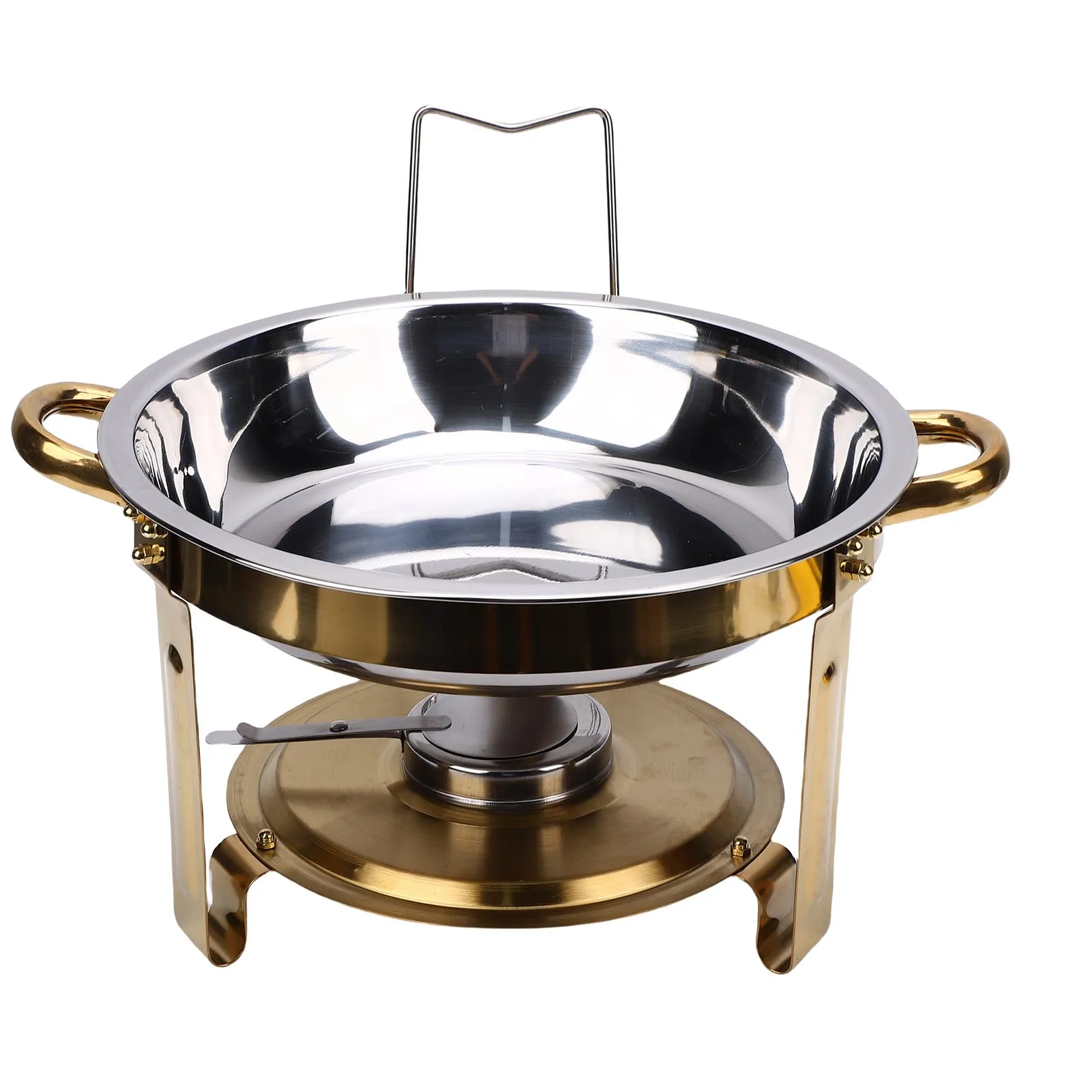 

4.5L Round Chafing Dishes for Buffet Set Stainless Steel Buffet Food Warmer Set Gold Silver Color for Party Restaurants