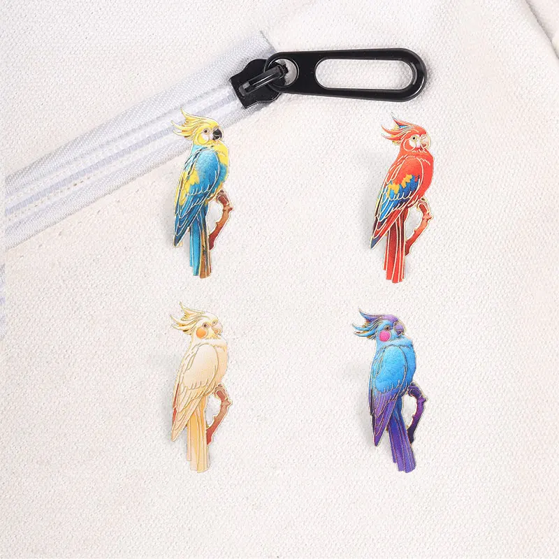 12-teiliges Set bunter Emaille-Anstecker mit Papageien- und Kolibri-Motiven, Kakadu-, Ara- und fliegenden Vogel-Anstecker, Tier-Metallbrosche, Revers-Accessoire, Geschenk – Detail 4